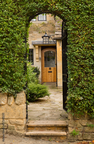 Old houses in Cotswold district of England photo