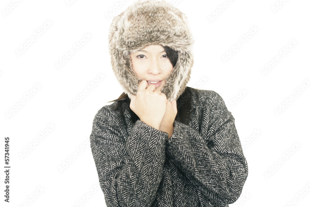 Hübsche Frau mit Pelzmütze Hübsche Frau mit Pelzmütze