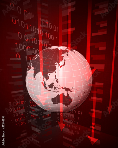 negative decreasing statistics in Asian countries vector