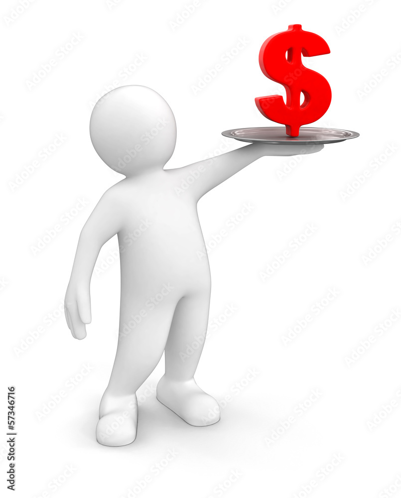 Man with Dollar (clipping path included) Man with Dollar (clipping path included)