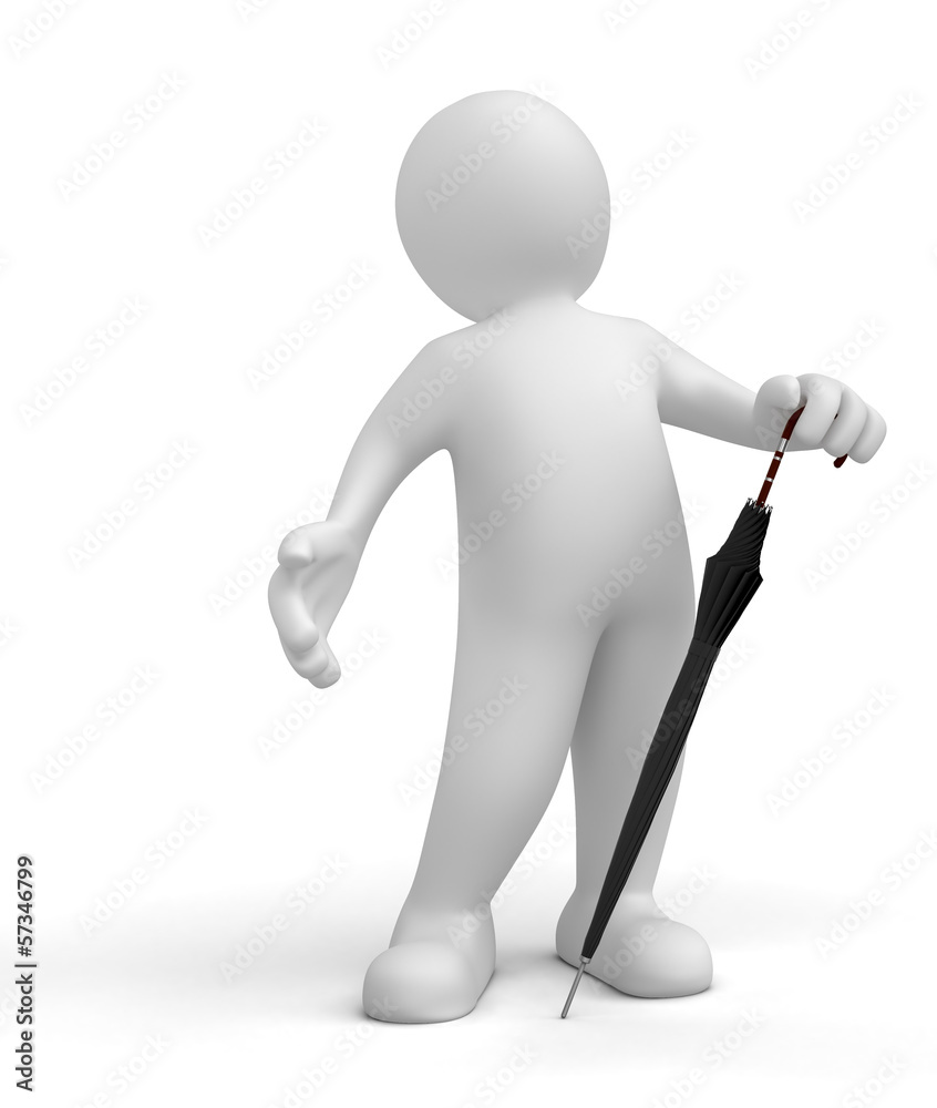 Man with Umbrella (clipping path included) Man with Umbrella (clipping path included)