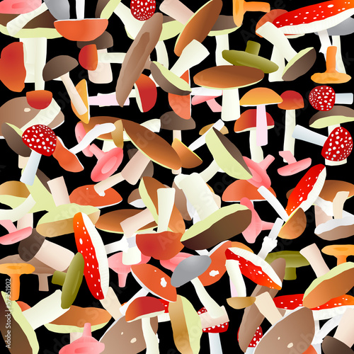 Mushrooms vector autumn background
