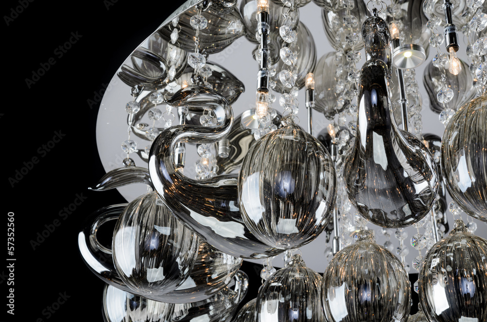 Contemporary glass chandelier fragment Contemporary glass chandelier fragment