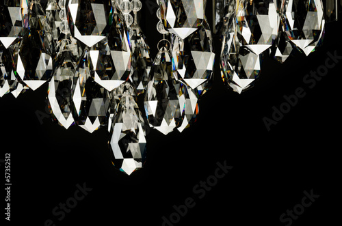 Contemporary glass chandelier fragment