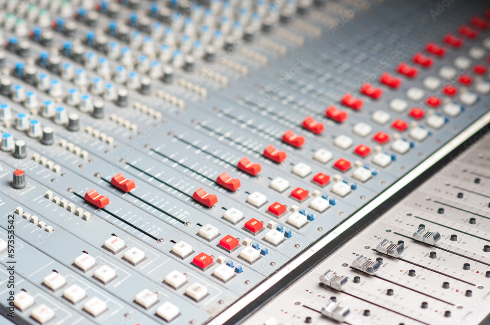 Detailed professional audio mixer Detailed professional audio mixer