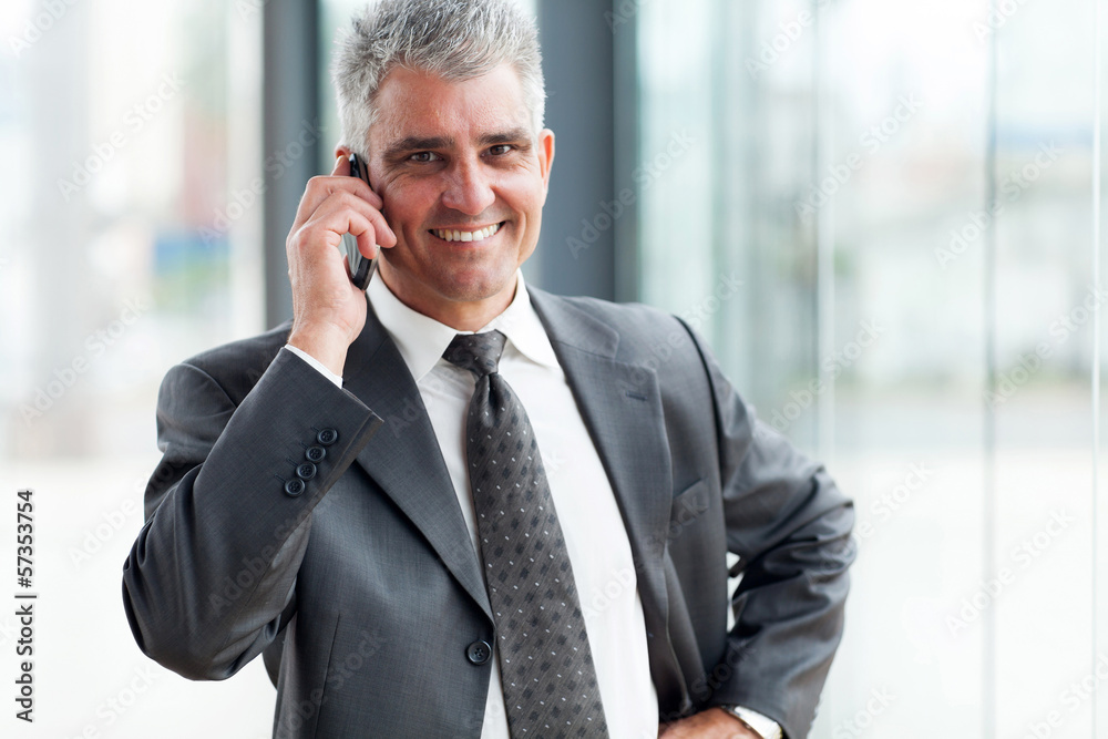 successful businessman talking on cell phone successful businessman talking on cell phone