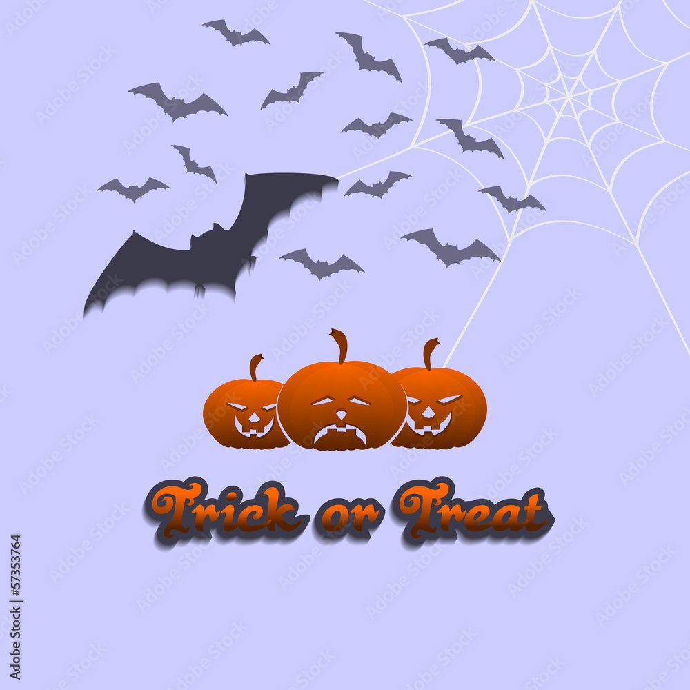 Halloween Hintergrund - Fledermäuse und Spinnennetz