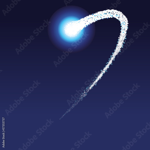 Stella cometa splendente nel cielo