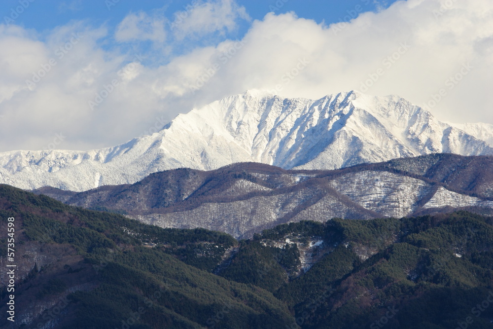 冬の仙丈ケ岳