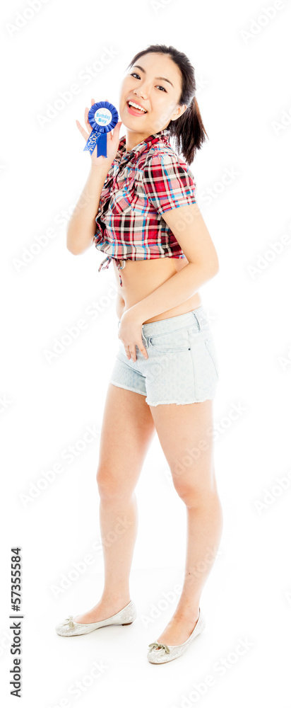 Isolated on white sexy asian cowgirl birthday boy Isolated on white sexy asian cowgirl birthday boy