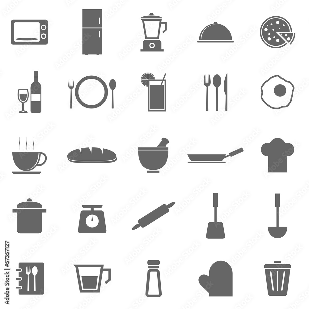 Kitchen icons on white background Kitchen icons on white background