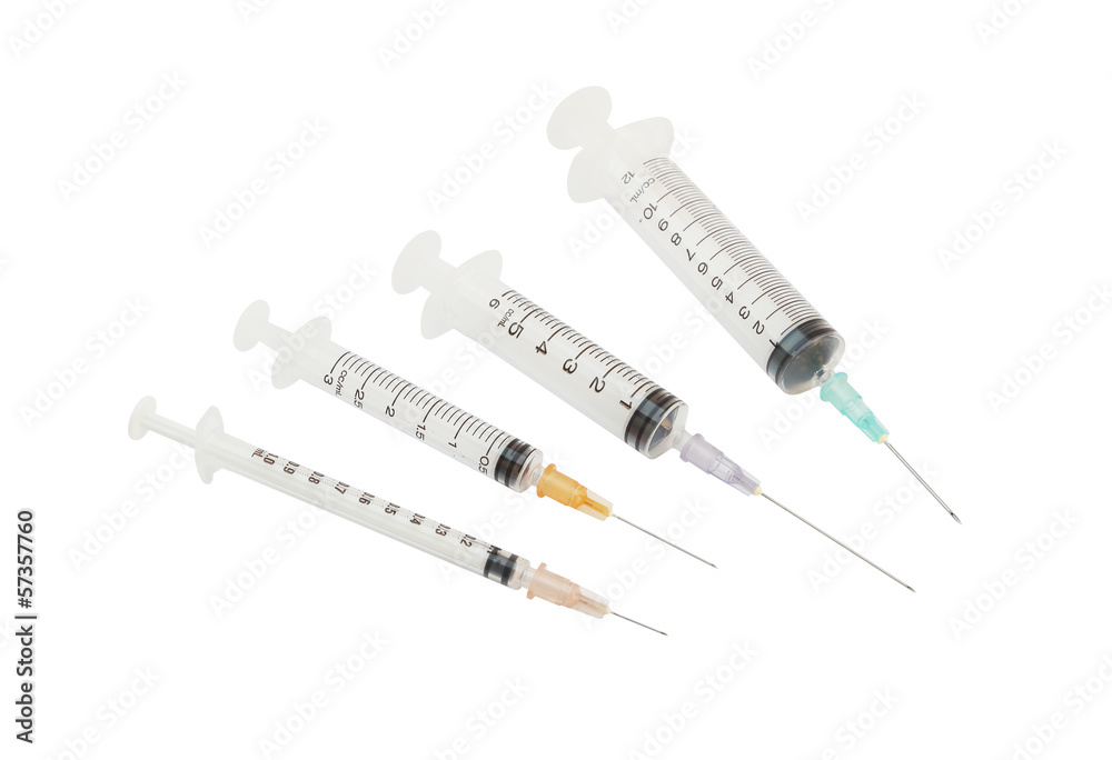 empty syringe isolated on white background empty syringe isolated on white background