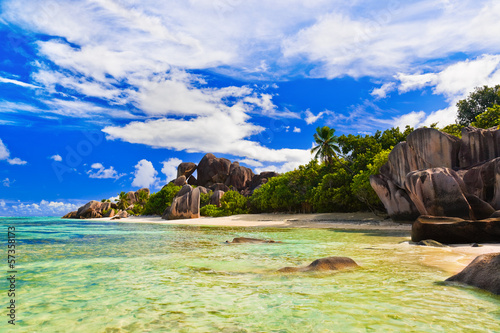 Beach Source d'Argent at Seychelles