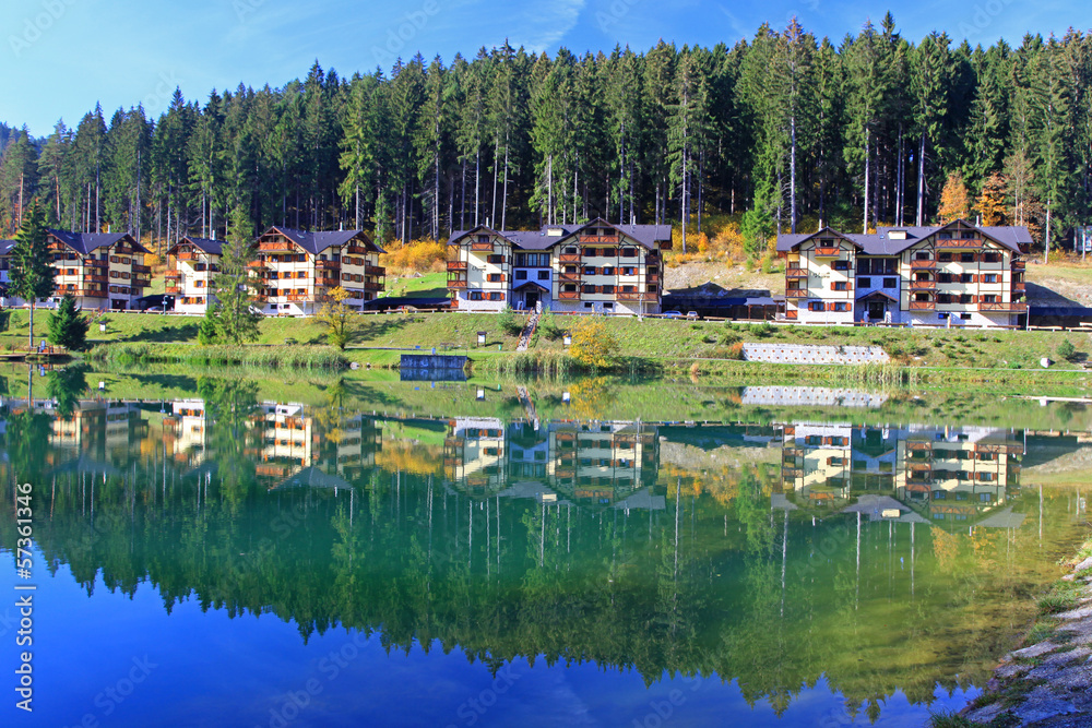 Fototapeta premium Water basin Hrabovo near town Ruzomberok, Slovakia