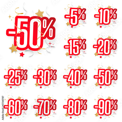 Stickers Pourcentages rabais  