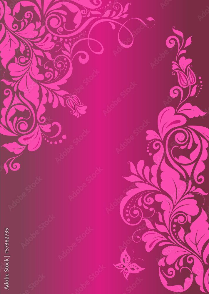 Vintage floral pink banner