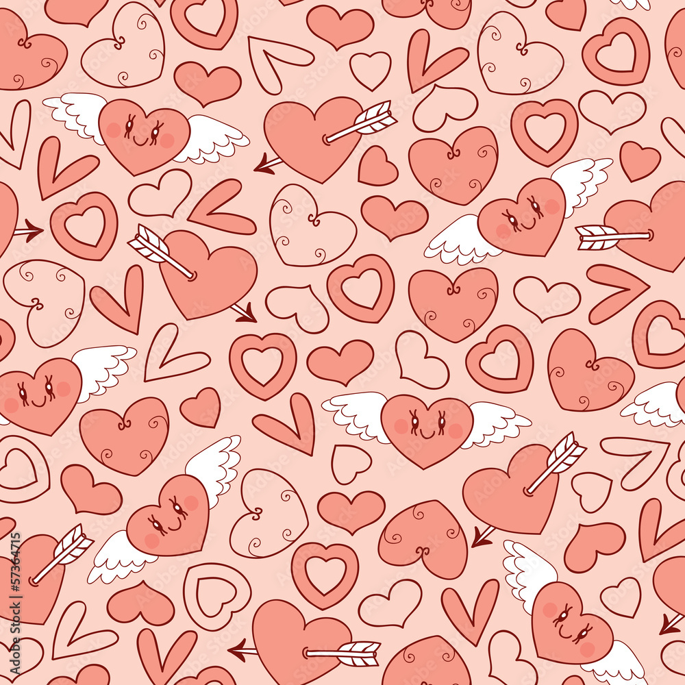 Seamless pattern with hearts. Vector illustration. Seamless pattern with hearts. Vector illustration.