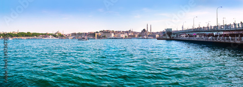 Bosporus with Golden Horn and Galata bridge  Istanbul  Turkey