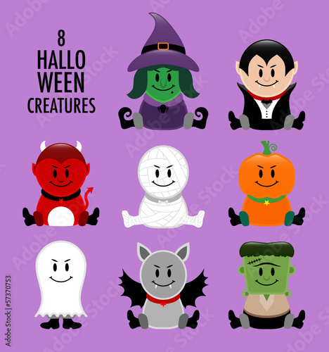 Collection Halloween Creatures Purple