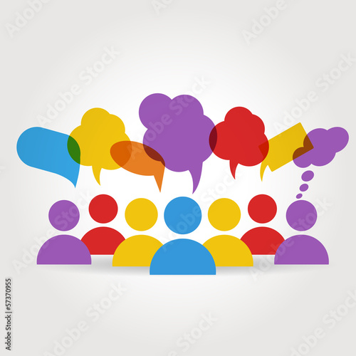 people icons with dialog speech bubbles