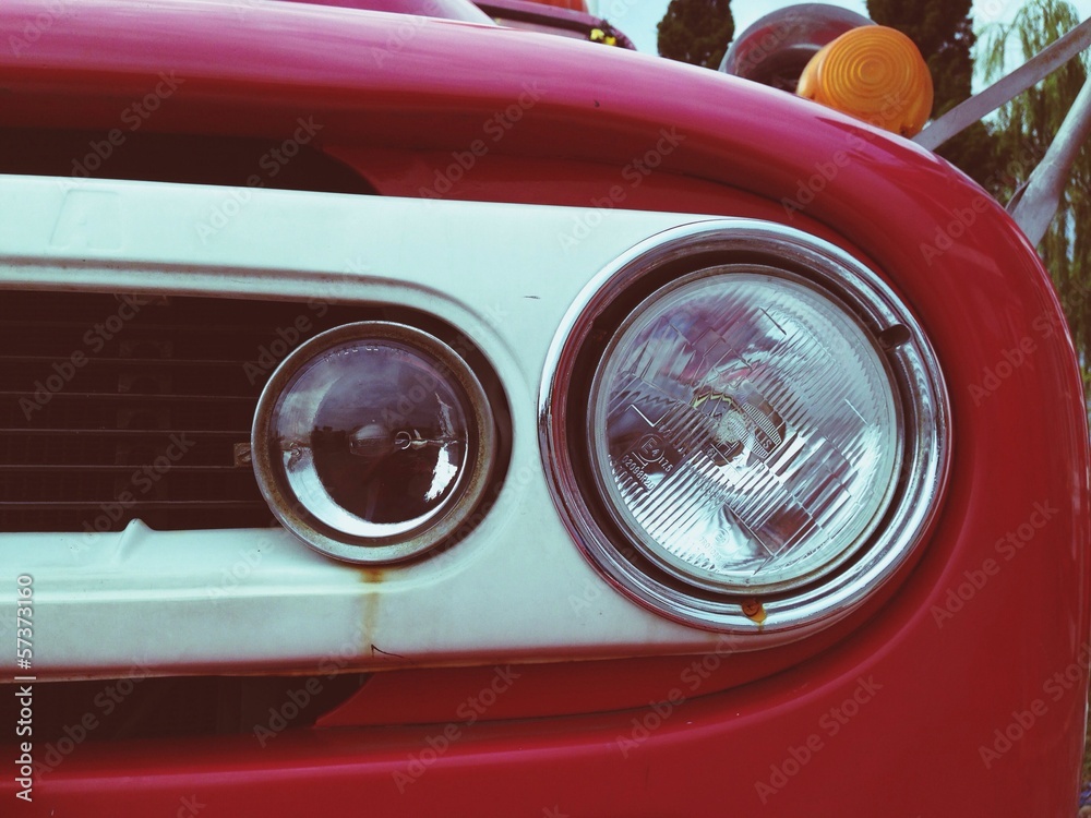 Headlight red old car Headlight red old car