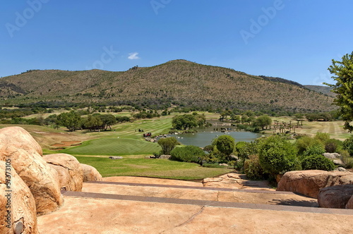 Golf playground and lake in Sun City, South Africa