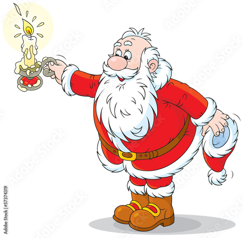 Father Christmas with a burning candle