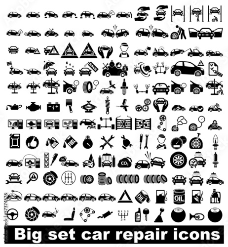 Big set car repair icons