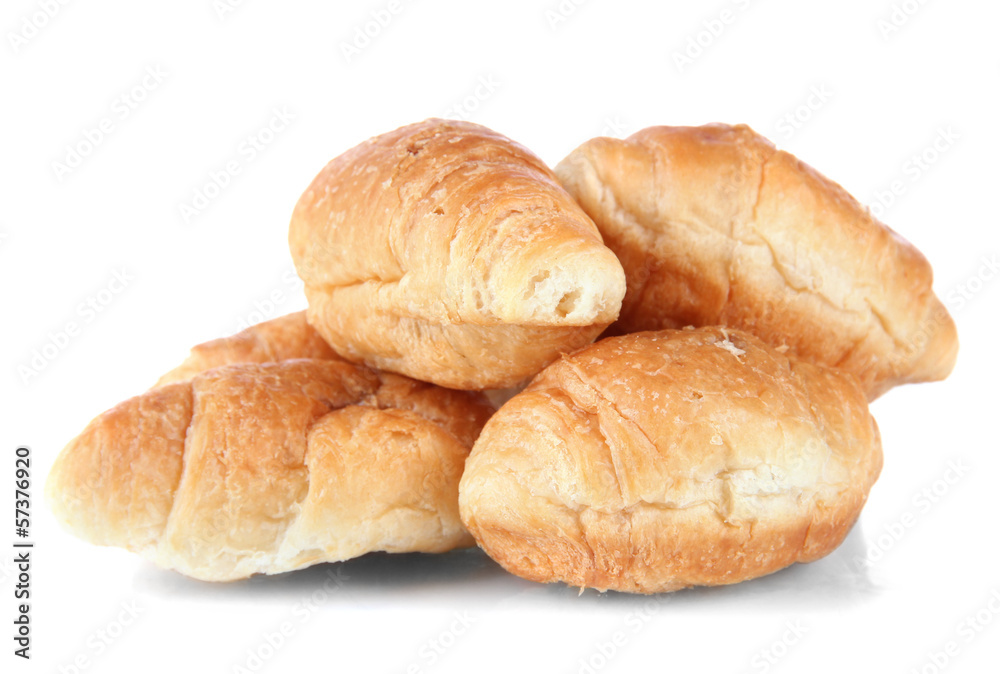 Tasty croissants isolated on white