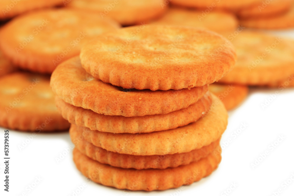 Delicious crackers close up Delicious crackers close up