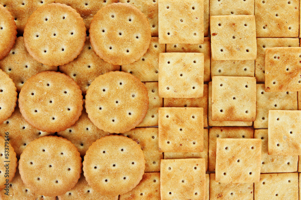 Delicious crackers close up Delicious crackers close up