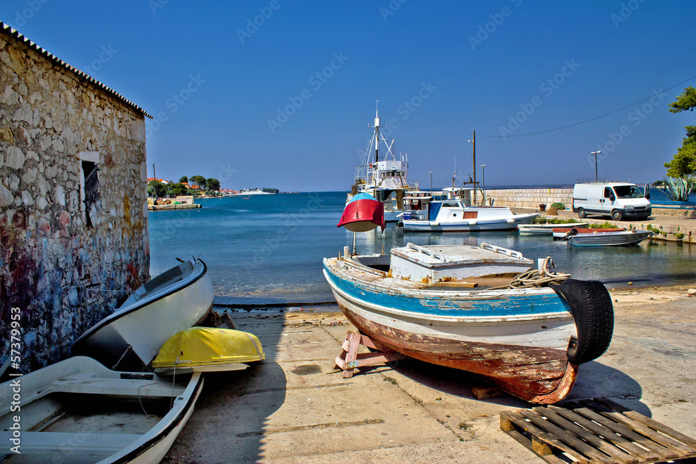 Small harbor in fishermen village
