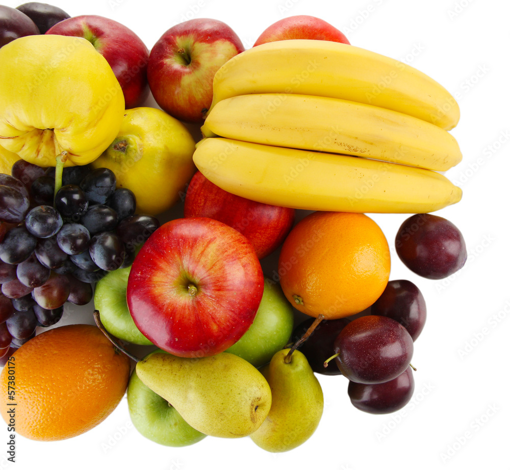 Composition of different fruits isolated on white Composition of different fruits isolated on white
