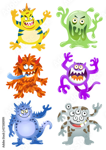 Set of funny cartoon monsters