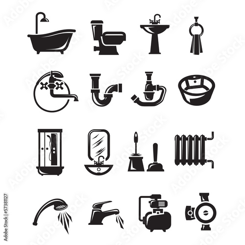 Plumbing icons. Vector format