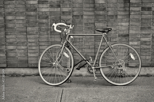 Vintage bicycle parked on the street