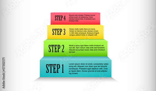 Colorful stairs process step by step