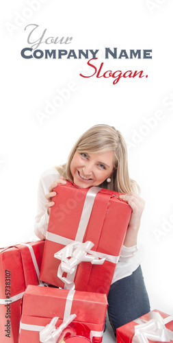Happy cute blonde receiving...