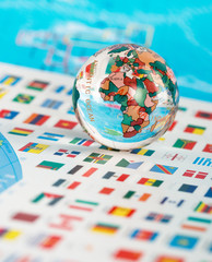 Glass globe on the flags