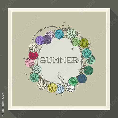 Abstract summer design with colorful beads. Vector illustration