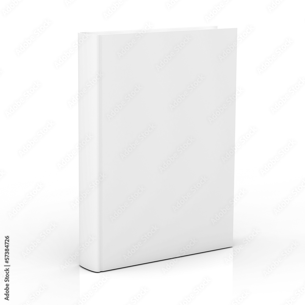 Blank book cover isolated on white background with reflection Blank book cover isolated on white background with reflection