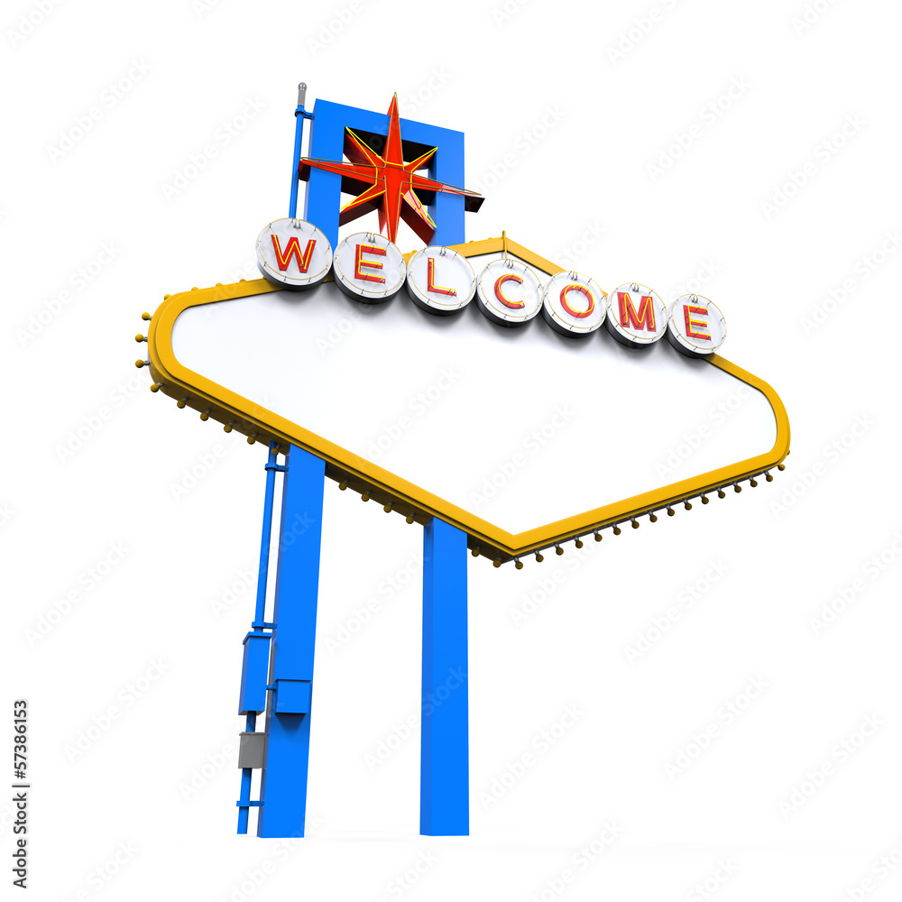 Blank Las Vegas Welcome Sign Stock Illustration | Adobe Stock
