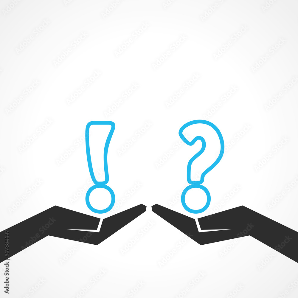 Illustration of question mark and exclamatory symbol Illustration of question mark and exclamatory symbol