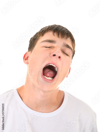 Young Man Yawning