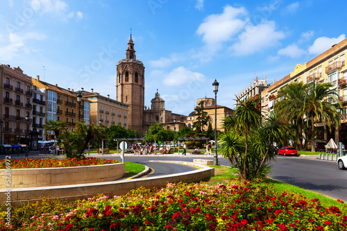  Plaza de la Reina and Micalet tower in Valencia, Spain photo