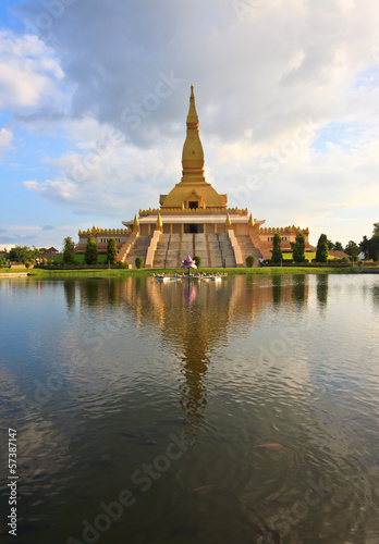 Golden pagoda mahamongkol bua in roiet Province Thailand © naiauss