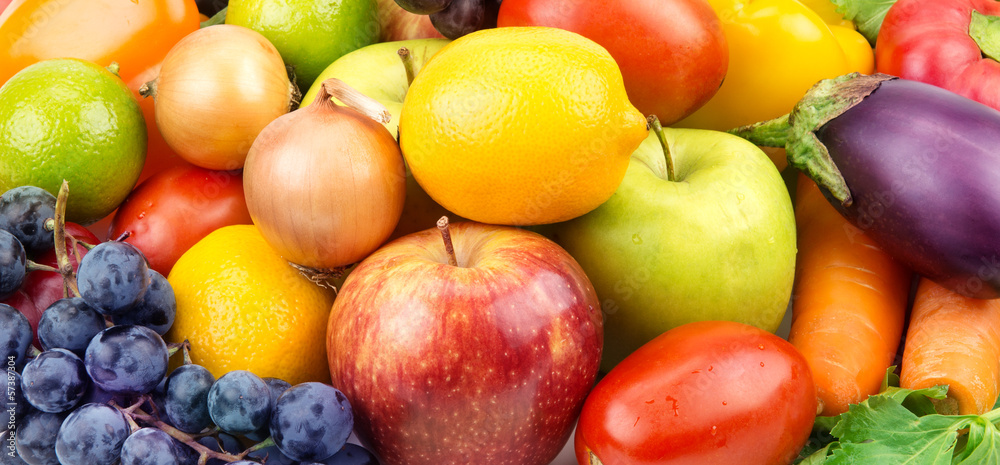 set of different fruits and vegetables set of different fruits and vegetables