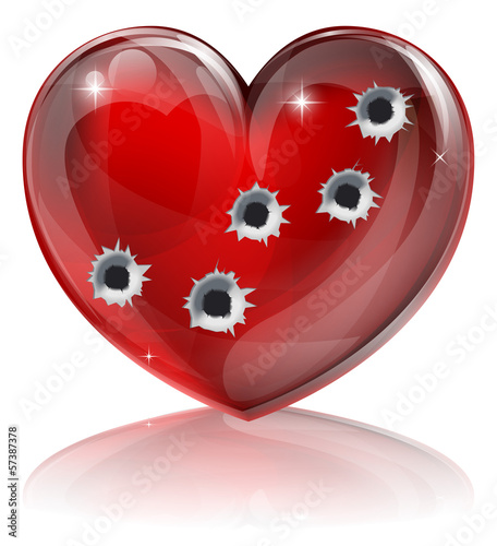 Bullet hole heart concept