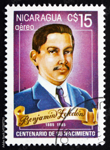 Postage stamp Nicaragua 1985 Benjamin Zeledon, National Hero of photo
