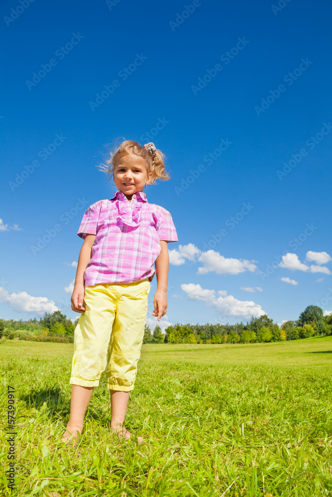 Little girl in the field